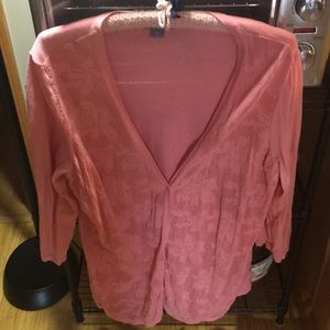 💎 Pretty in Pink 1X 3/4 Sleeve Sweater